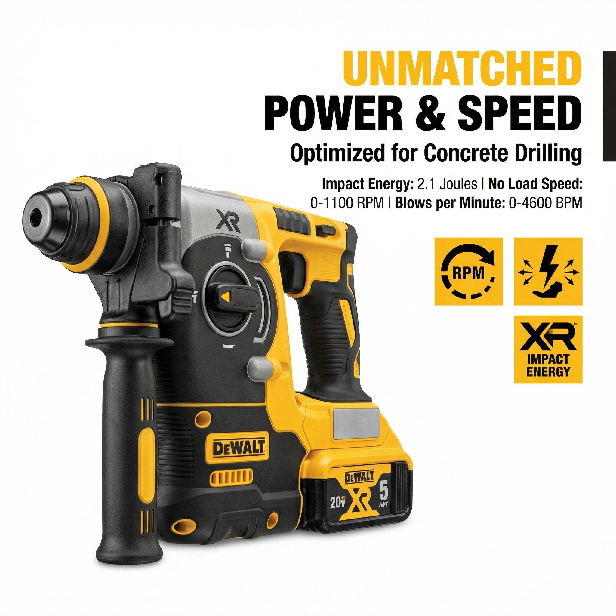 Dewalt DCH273 Rotary Hammer Drill Kit One Battery Charger Building Repair Electric Wrench Makita Charger