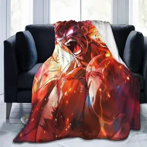 Super Saiyan Goku Anime Hero Flannel Blanket – Warm Soft Cozy Throw for Bedroom, Dorm Room, Living Room, Sofa, Couch, Travel & Movie Nights, Anime Fans Gift