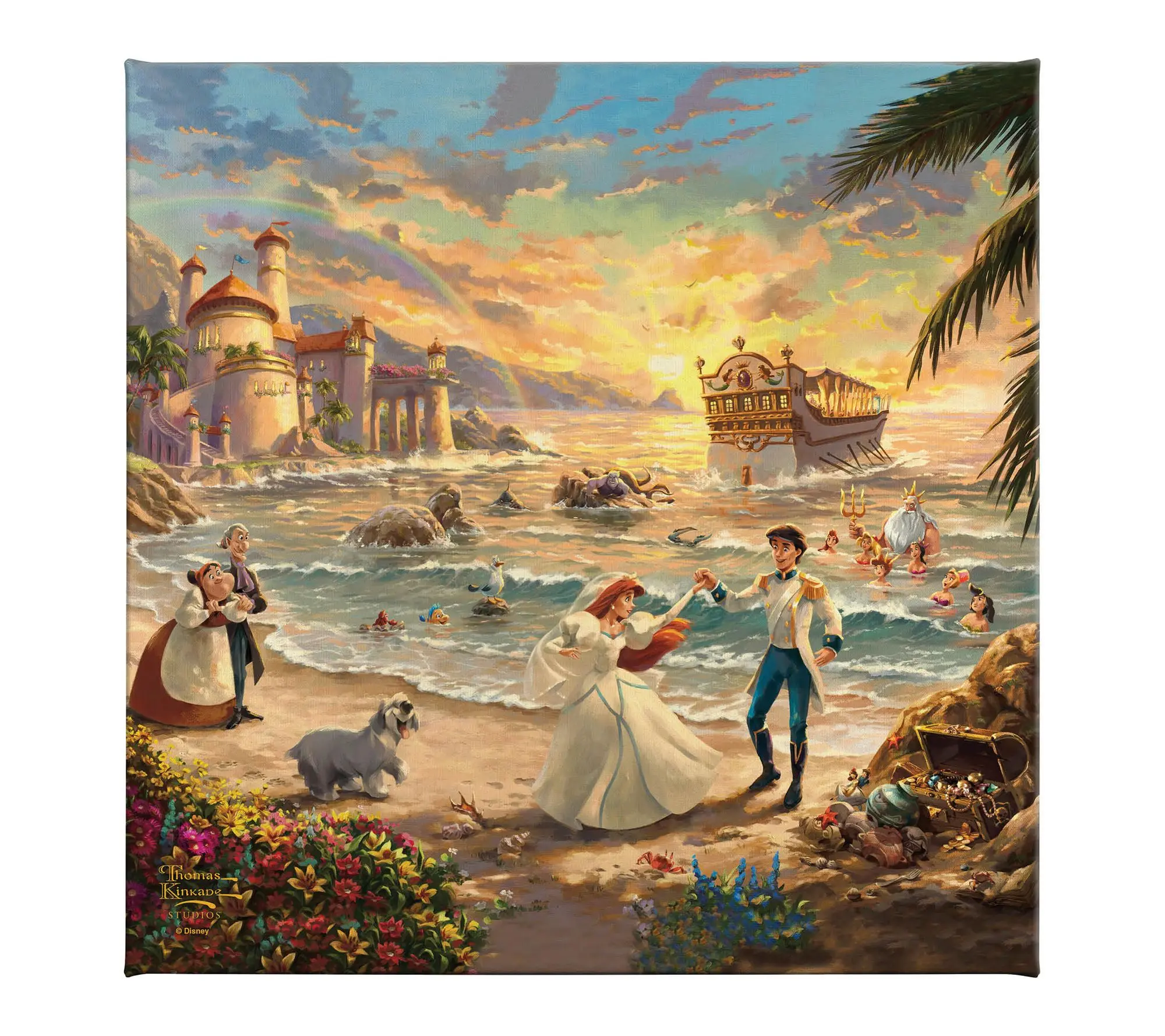Thomas Kinkade Little Mermaid Celebration 14x14Gallery Wrap