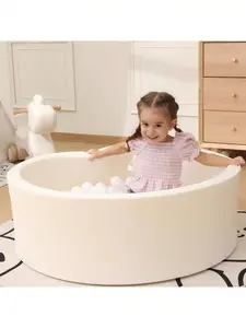 35inch Round Kiddie Ball Pit Soft Velvet Memory Foam Ball Pit Ideal Gifts for Baby Children Toddler Infant Outdoor Indoor NOT Included Balls