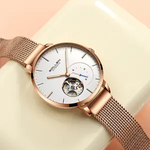 SOLLEN Women's High-End Mechanical Watch, Round Dial, Minimalist & Stylish Design, 30 m Water Resistance and Luminous Function, Available in Multiple Colors, Perfect Gift for Valentine’s Day and Mother’s Day - SL418