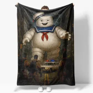 Ghostbusters Movie Design Print Plush Blanket - Universal for all seasons, perfect for bed, sofa, travel, ideal for Halloween decorations and birthday gifts
