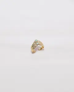 Hammered Turquoise Pointed Ring
