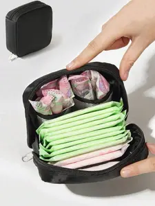 Sanitary Pad Storage Bag, Portable Large Capacity, Simple Design, Suitable for Pads and Cotton Swabs, Women's Travel Essential, Travel Organizer