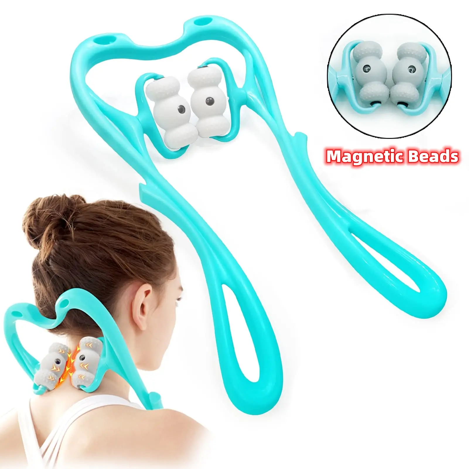 Neck Massager For Pain Relief Deep Tissue 360 Degree Neck Roller With 96 Pressure Point Neckbud Massage Roller For Neck Shoulder Body Care Traditional