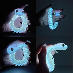 2-Pack 3D Printed Snake-Shaped Flexible Bendable Animal Figurines, Stress-Relief ADHD Toy, Ideal Desktop Gift for Animal Collectors, Easter Basket Must-Have