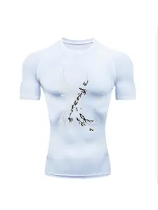 Phoenix Pattern 2026 Men's Sports T-shirt Training Fitness Compression Workout Rash Guard T-Shirt Rashgard Tops Quick Dry Short Sleeve T-Shirt for Men