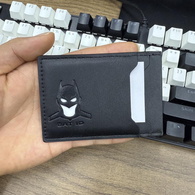 Batman Triple Compartment ID Wallet and Driver's License Holder - Unisex Cartoon Character Design - Perfect Gift for Halloween or Father's Day - 10cm x 7.1cm