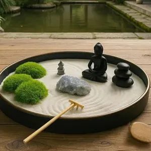 Zen Gift Set for Desk Office Decor Buddha gift stress relief Relaxation Gift Stone Zen Garden Kit for Home Meditation mindfulness gift