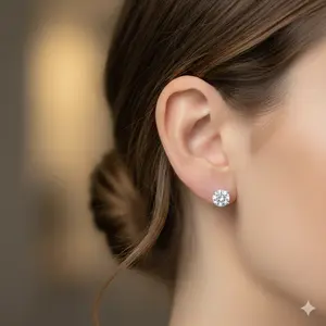 2.14 ctw Lab-Grown Diamond Stud Earrings – IGI Certified – 4 Prong | 1.07ct each