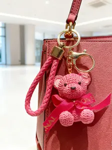 Handmade Resin Bow Bear Keychain, Cute Colorful Bow Design, Ideal Gift for Women and Kids, Unique Car Key Chain, Phone Strap, Holiday Gift Valentine's Day,lovers, Handmade Bunny Keychain