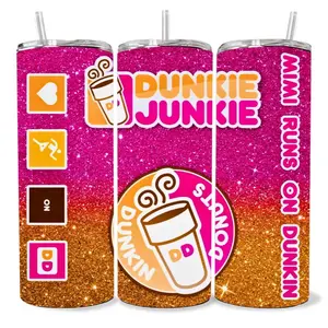 Dunkin Donuts 20 oz Tumbler - BPA Free, stainless steel, Leak proof, durable, with clear lid