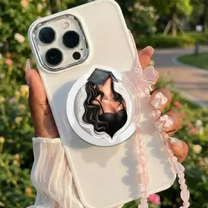 Sexy Black Girl Reading Book Magnetic Phone Grip: Afrocentric Art, Black Pride Accessory, Acrylic Phone Holder, Gift for friends