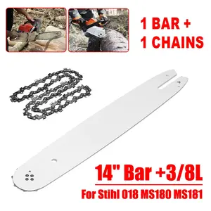 14" 3/8L Outdoor Chainsaw Chain Guide Special Accessories Combo Gardening Tools Parts Set for Stihl 018/MS180/MS181
