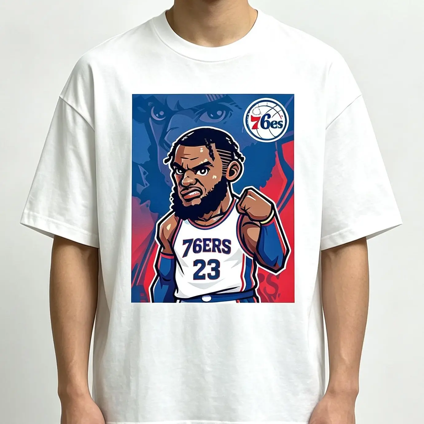 LeBron James 76ers T-Shirt, Philadelphia Basketball Graphic Tee, King James Fan Shirt, Vintage Streetwear Short Sleeve Top, Game Day Apparel Gift for Basketball Fans