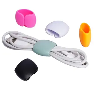 4Pcs Reusable Silicone Cord Organizer, Headphone Earphone Cable Organizer Cord Management Wrap Winder Headphone Cable Winder, Phone Charger Wire Clips for Business Travel1