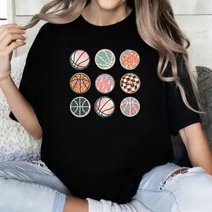 Basketball Shirt Basketballs T-shirt Game Day Tee Basketball TShirt Womens Basketball Shirts Gift For Her Basketball Mom Shirt Plus Size Tee
