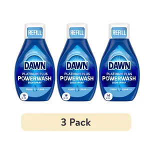 Dawn Platinum Powerwash Dish Spray 16 oz. Fresh Scent Dish Soap refill(Multi-Pack 3), 5X Faster Grease Fighting Refills