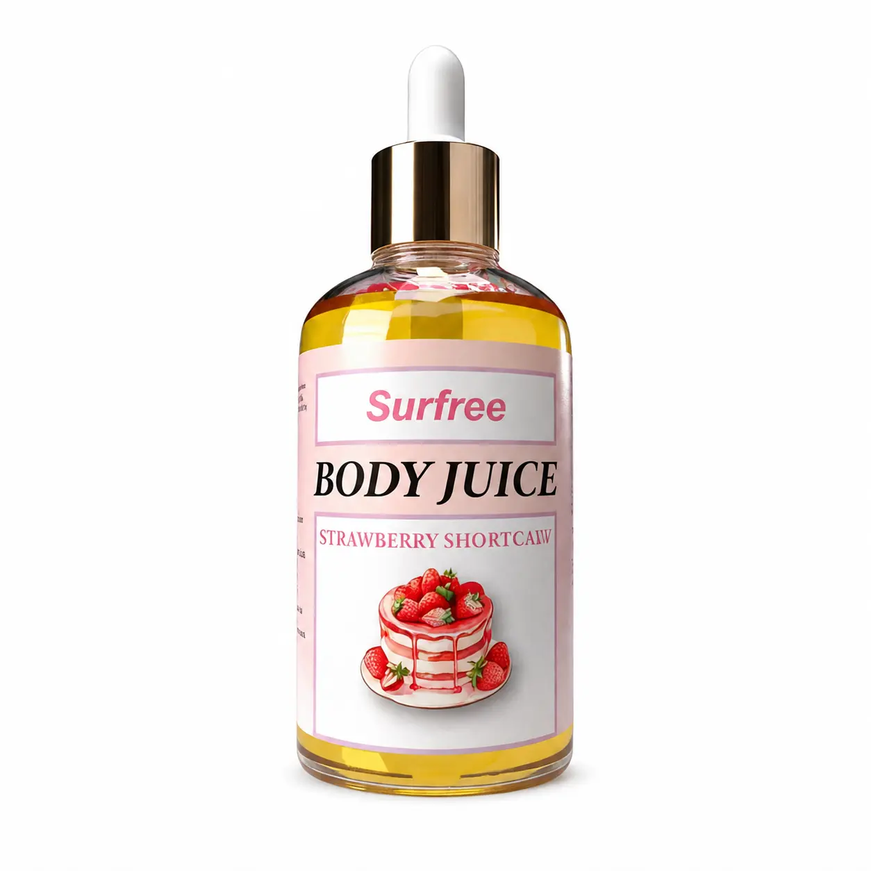 Strawberry Shortcake Body Oil, Lightweight Moisturizing Oil, 1 Fl Oz, Gourmand Body Care for Women, After Shower, Back to School, Gift for Her