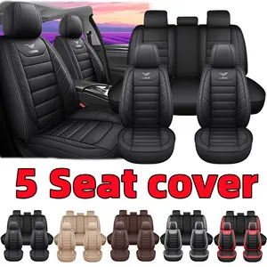 5-Seat Full Set Car Seat Covers in PU Leather Waterproof & Stain-Resistant Easy to Clean Comfortable for All Seasons