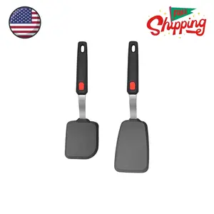 2 Pack Silicone Spatula Turner, 600°F Heat Resistant Kitchen Spatula Set