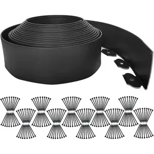 900inch/75ft flexible garden border landscape edging, includes special anchoring tips, no-dig garden edge kit, easy to install and maintain, no digging required.