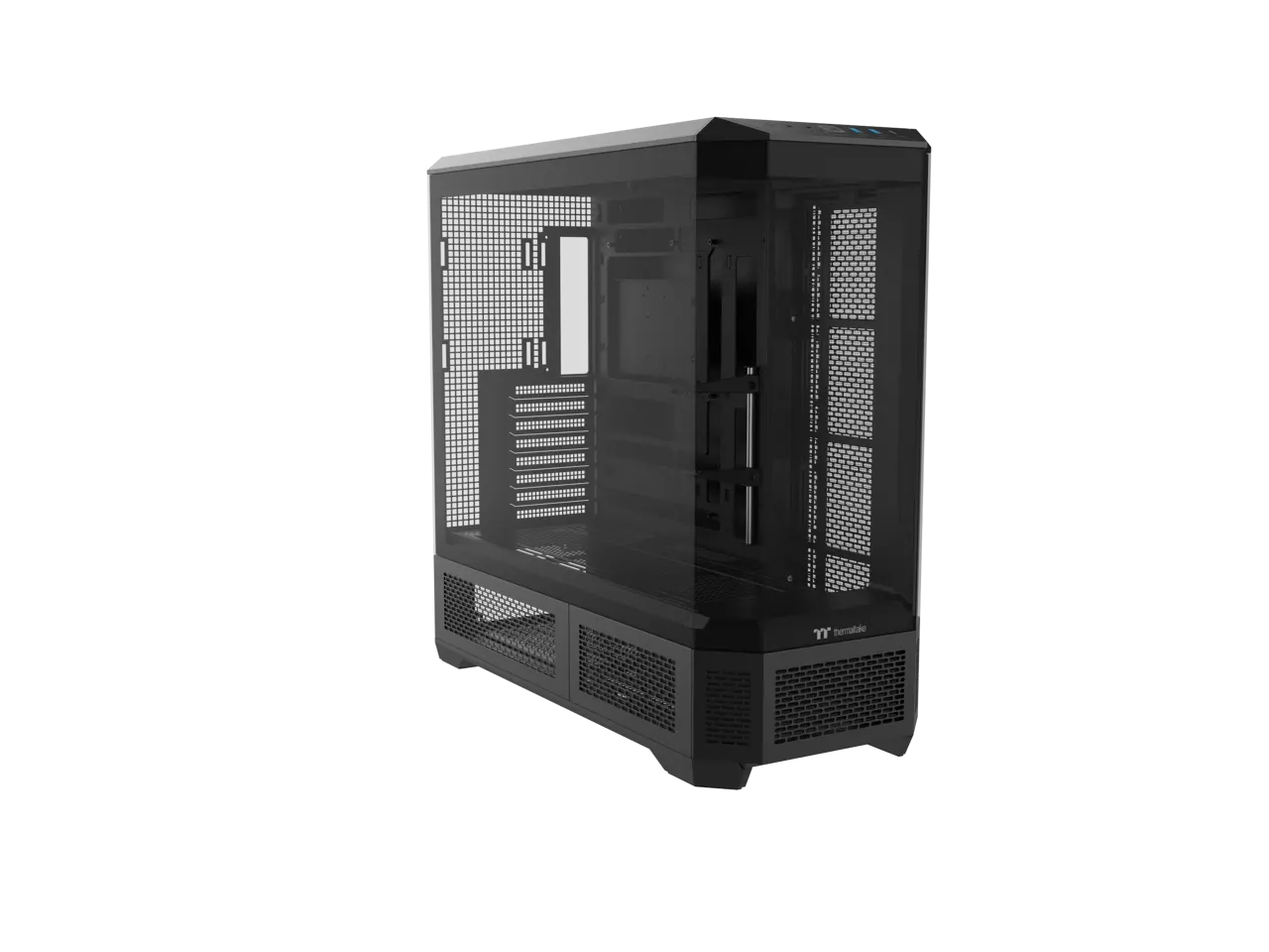 Thermaltake View 600 TG; Full Tower; 420mm Radiator Support; 480mm GPU Clearance; Hidden Connector Support; Rotatable PCIe Slots; 220mm PSU Clearance; Black; CA-11H-00F1WN-00