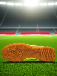 Men's Random Pattern Lace Up Soccer Shoes, Breathable Comfortable Football Boots, Non-slip Football Shoes for Training & Competition, Football Cleats