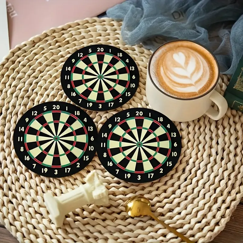 These 6 charming dart-themed wooden coasters are round, heat-resistant and anti-slip, making them perfect for home decoration and parties, Coasters For Drinks. They are the ideal gift choice for Christmas-themed home decoration
