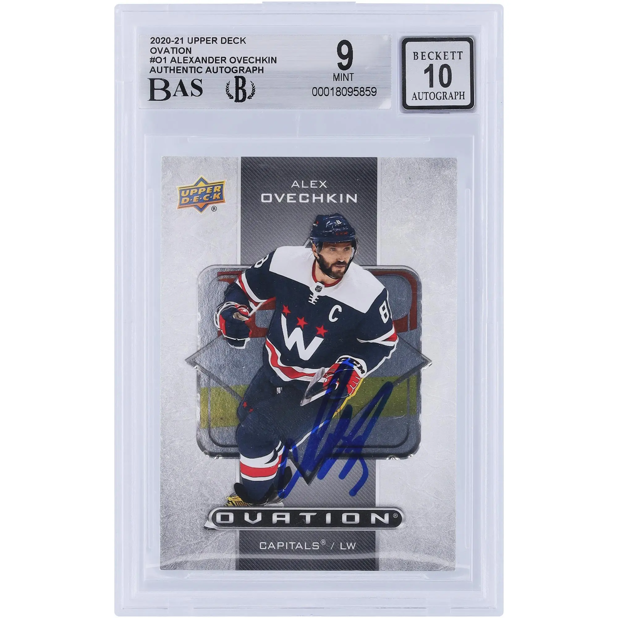 Alexander Ovechkin Washington Capitals Autographed 2020-21 Upper Deck Extended Series Ovation #O-1 Beckett Fanatics Witnessed Authenticated 9/10 Card - Fanatics Authentic Certified