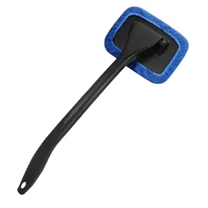 Car Windshield Cleaning Tool - Windshield Cleaner with 1 Washable Microfiber Pad and Ergonomic Handle for Easy Auto Glass Cleaning (Blue)