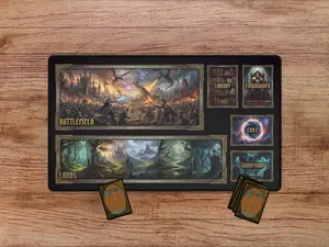 Zoned MTG Playmat Fantasy Playmat With Zones, TCG Playmat, Magic The Gathering Mat Mousepad Gaming Desk Mat