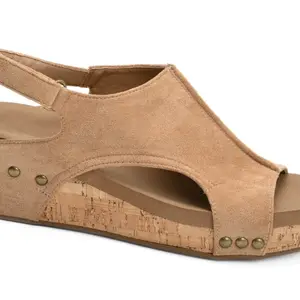 Corkys Camel Faux Suede Volta Wedge Shoe