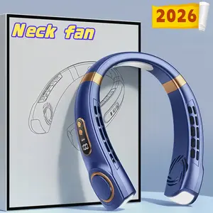 Portable neck-mounted fan, wireless neck cooling fan, exclusive equipment for sports and leisure, adjustable wind speed, equipped with colorful lights, long battery life, small size, quiet operation, for summer cooling and relief from heat.