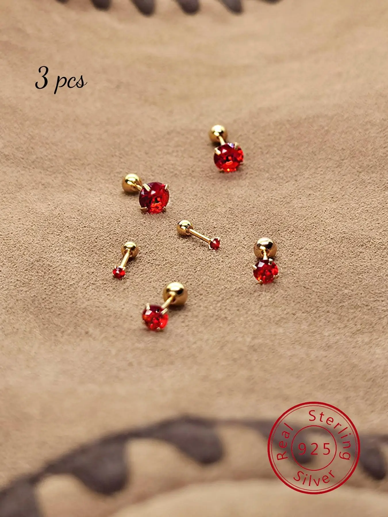 925 Sterling Silver Artificial Gemstone Decor Stud Earrings, Fashionable Jewelry for Women, Trendy All-match & Exquisite Jewelry for Birthday Gift, Studs Earrings, Pretty Studs, High Quality Earrings