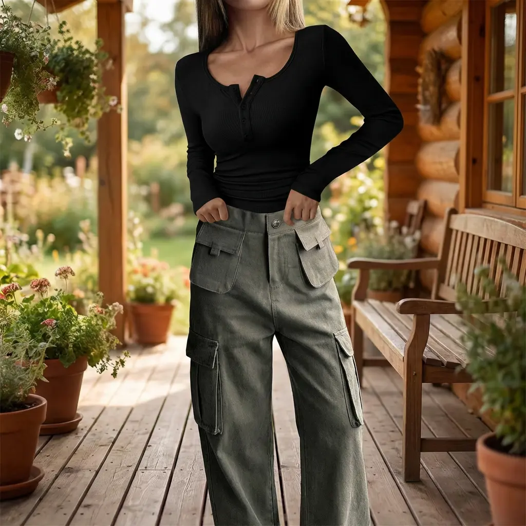 Women's 2026 Fall Long Sleeve Henley Button Ribbed Knit Slim Fit Basic T-Shirt Blouse - Casual Comfortable Everyday Wear Perfect for Daily Outfits Fashion Style Lightweight Soft Fabric Essential Clothing Women's 2026 Fall Long Sleeve Henley Button Ribbed Knit Slim Fit Basic T-Shirt Blouse - Casual Comfortable Everyday Wear Perfect for Daily Outfits Fashion Style Lightweight Soft Fabric Essential Clothing