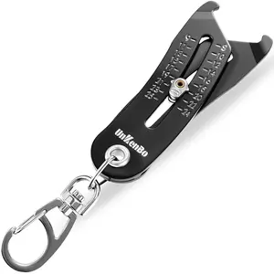 Mini Bolt & Nut Size Finder Keychain, SAE 5/16"-1" & Metric 8–25mm, Wrench & Socket Measuring Tool for DIY, Workshop & Everyday Carry (Matte Black)