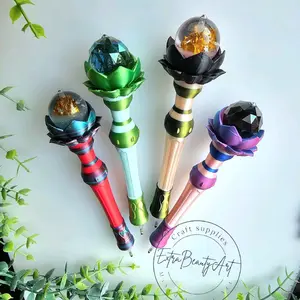 Magic Lotus Diamond Art Pen 3D Printed Multiplacer Push Tip One Ended Replacable Tip Art Tool with Colorful Design Plastic or Metal Push Tips