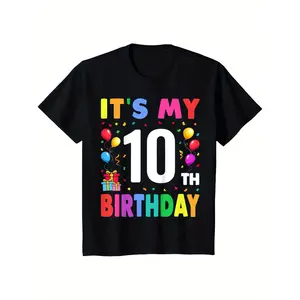 It'S My 10th Birthday 10 Ten Happy Birthday Boys or Girls T-Shirt y2k  outfits  men time  tee  shirt  backwards demon slayer  merch double print oversize lightweight acid valentine gift cadena  mr  stiven Vintage Metalcore Graphic