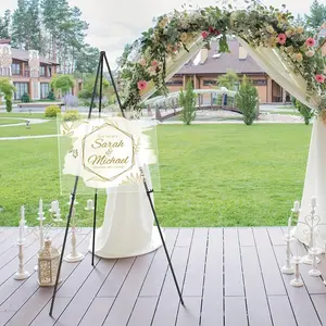 Display Easel Stand For Wedding Sign - Artist Instant Tripod Collapsible Portable Floor Easel For Posters- 63" Adjustable Easy Folding Metal Stand For Display Show, Arts, Painting, Father'S Day Gifts