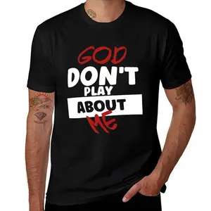 SummitRush 100% Cotton Trendy Casual T - Shirt With Inspirational "God Don'T Play About Me" Quote Print For American Women Golf Gift T-Shirt For Men And Women  Plus - Size