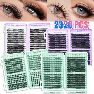 2320pcs False Eyelashes, Mixed Styles 8-16mm, D-Curl, DIY Fake Lashes, Non-Toxic, Ideal for Daily Use, Parties, Travel, Gifts