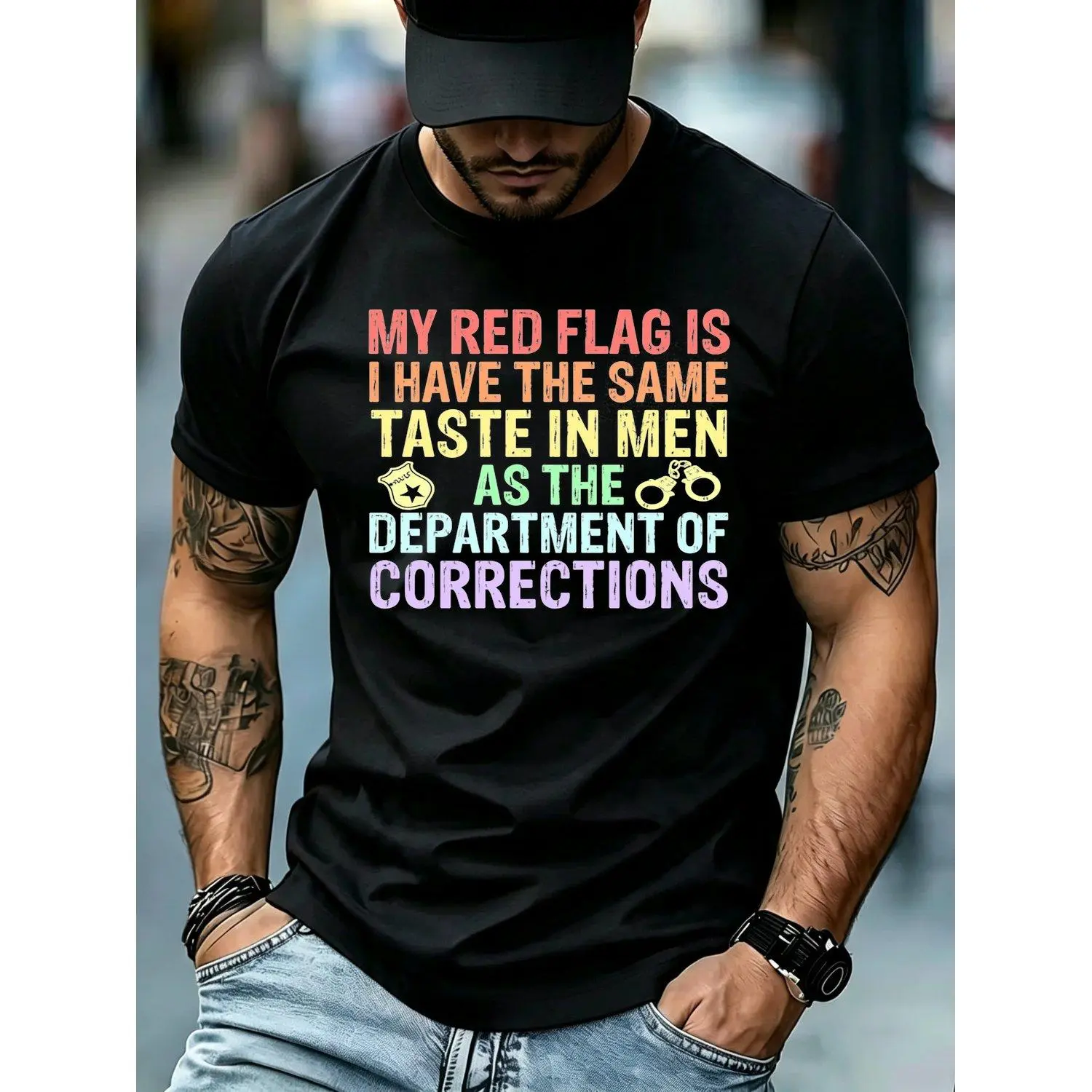 My Red Flag Is I Have The Same Taste in As The Department of Corrections Casual Short Sleeve Soft Breathable Fabric Womens T Shirt Summer Everyday Wear