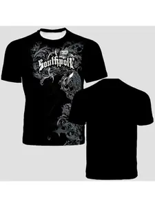 Classic Y2K Gothic style printed loose print T-shirt, high street shirt, Gothic round neck top, men's and women's new T-shirt