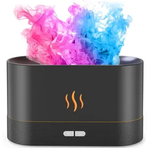 7 Colors Essential Oil Diffuser, Air Humidifier with Flame Led Light, Noiseless Operation, Auto-Off Protection - Perfect for Home Bedroom Office Gifts