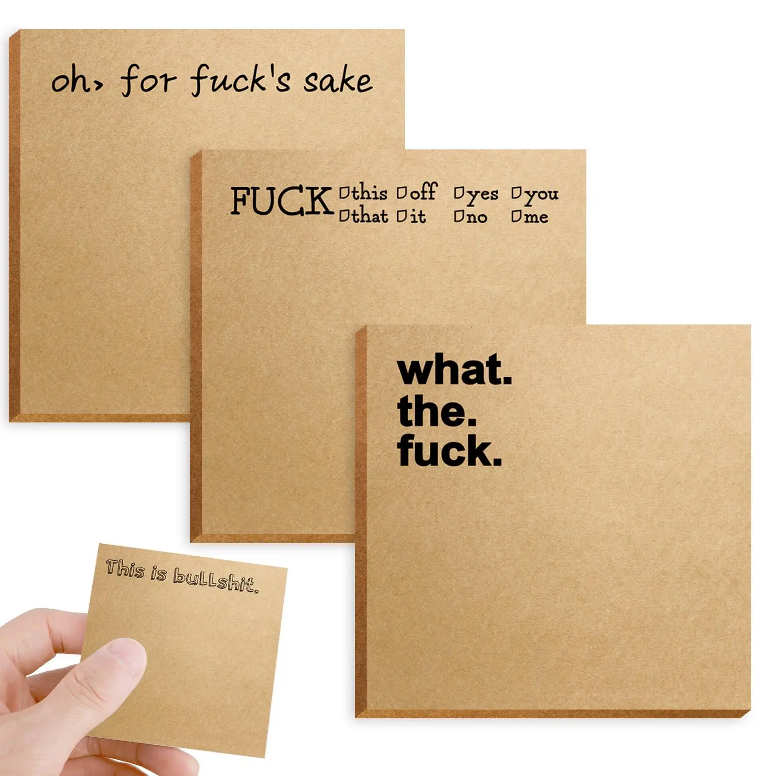 Funny Sticky Note, 4 Counts/set 3*3inch Memo Pad, Post-it Note Novelty Prank Memo Pad, Office Stationery & Supplies, 50sheets/pad