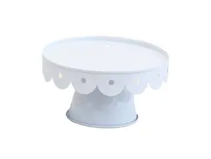 Medium  Scalloped Cake Stands - White