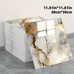 Marble self-adhesive vinyl alcohol background tile style, Marble pattern wallpaper - Waterproof PVC wall panel, easy to paste and detach, reusable, European and modern effect, easy to clean, cuttable, home decor