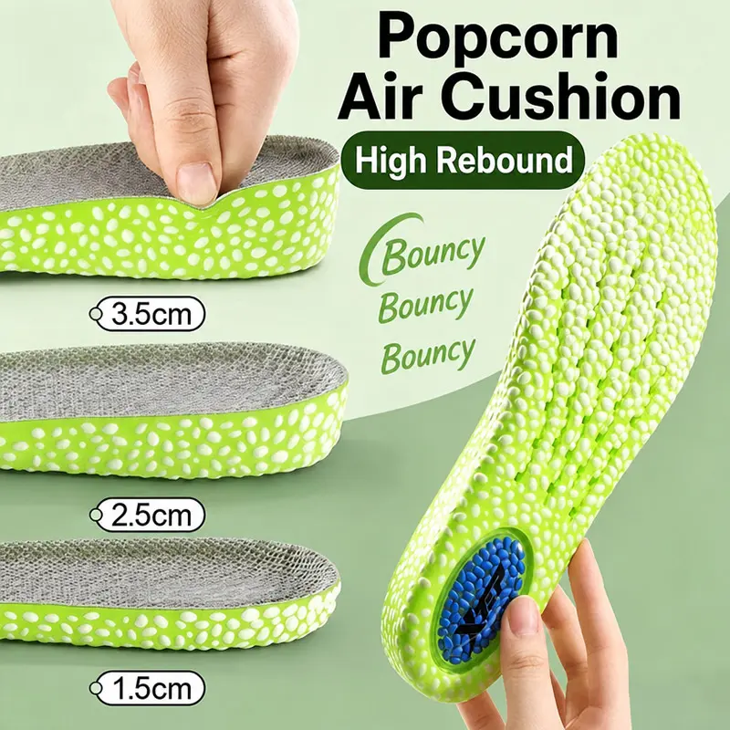 Unisex Popcorn Foam Cloud Insoles & Heel Liners, All Seasons Deodorizing Height Increasing Hidden Lift, Shock-Absorbing Cushion for All-Day Comfort, Extra Thick, High-Tenacity, Popcorn Material