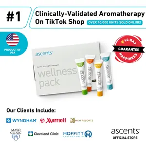 Ascents Wellness Pack - Scent Tubes - 4-Pack Portable - Natural Ingredients - Essential Oil - Healthy Aromatherapy Treatment - Health Therapy Solution